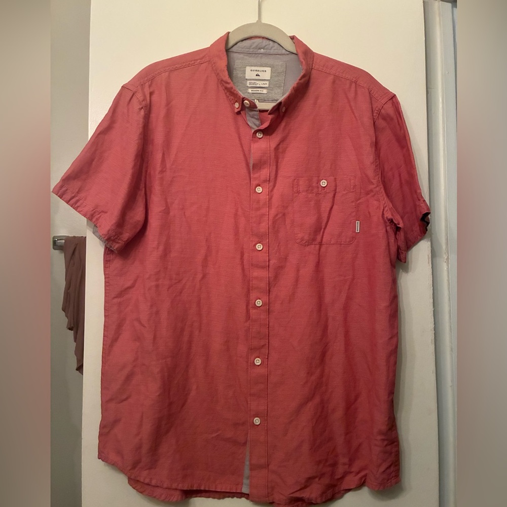 Quicksilver men’s button down modern fit shirt size L